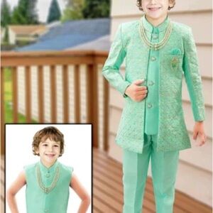 Vibrant Teal Boys Suit